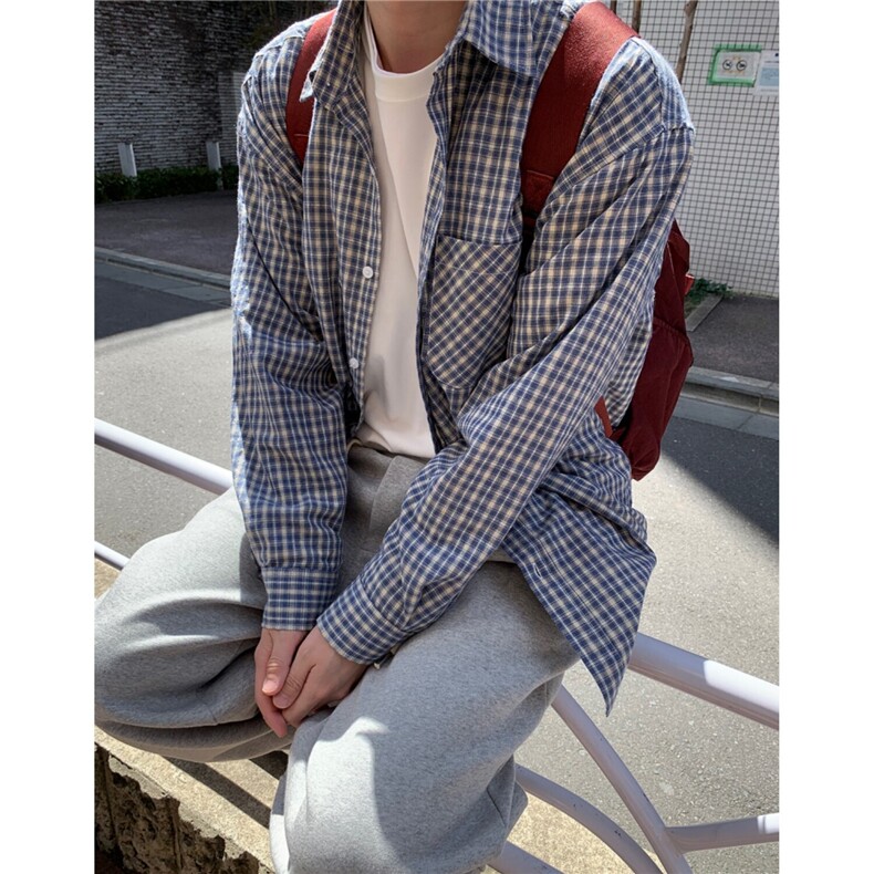 男士长袖衬衫小格子cityboy潮流翻领衬衣春休闲外套男922P45,男装衬衫,星座710