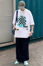 得物抖音40支双纱高品质休闲半袖纯圆领短袖T恤男女T7185-P45，男装T恤，电商A441-1