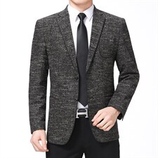 男纯色西装外套2023年中年商务免烫男士出口春秋季西服上衣，男装西服，电商B212（原钱塘6029）