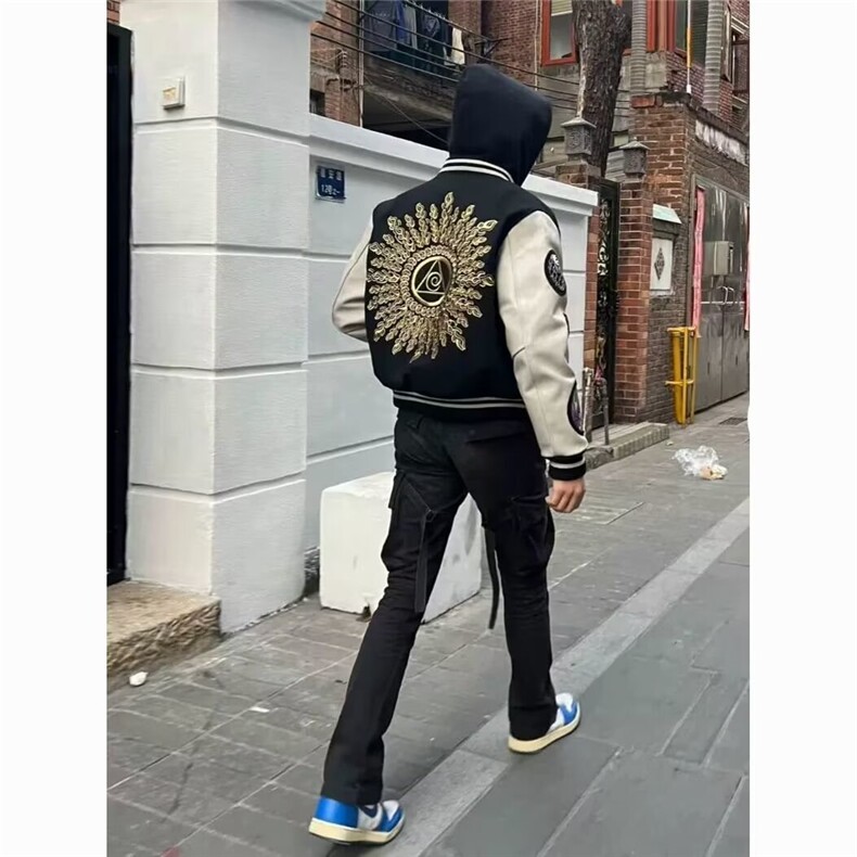 网络图现货美式复古高街宽松光明之眼刺绣棒球服夹克JW1033-P70,男装夹克,星座715-7