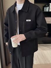轻熟风高端呢子明线宽松韩版外套大衣夹克男A236-JK0813-P130，男装夹克，电商A236