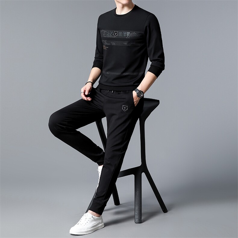 男士秋季休闲圆领精品简约帅气高尔夫运动套装YF3038-2/P145,男装休闲套装,星座1105-3