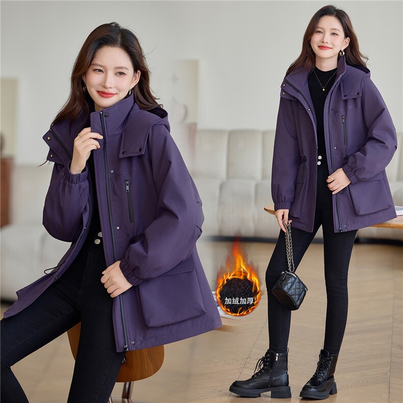 现货加绒派克服女，女装派克服，韩派