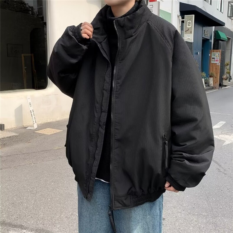冬季立领宽松潮牌棉衣男女休闲飞行服外套棉服灯芯绒加厚 JM9050图片