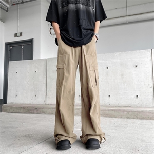 夏季新款多口袋工装裤男女同款潮牌宽松休闲阔腿长裤图片