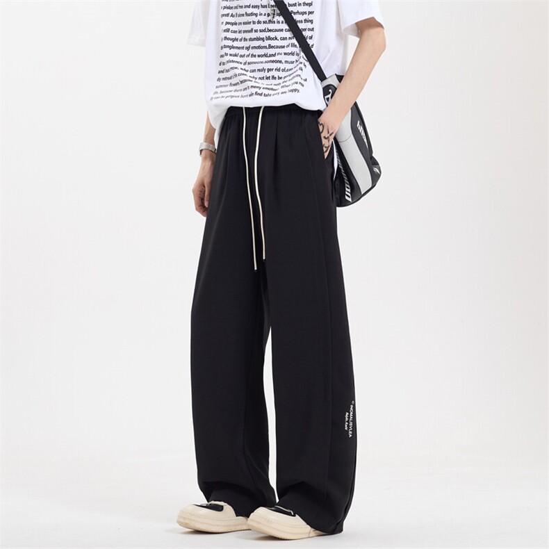 春夏新款防麻面料电脑刺绣垂感西裤宽松阔腿直筒休闲裤男2517-P55，男装休闲裤，电商C305A