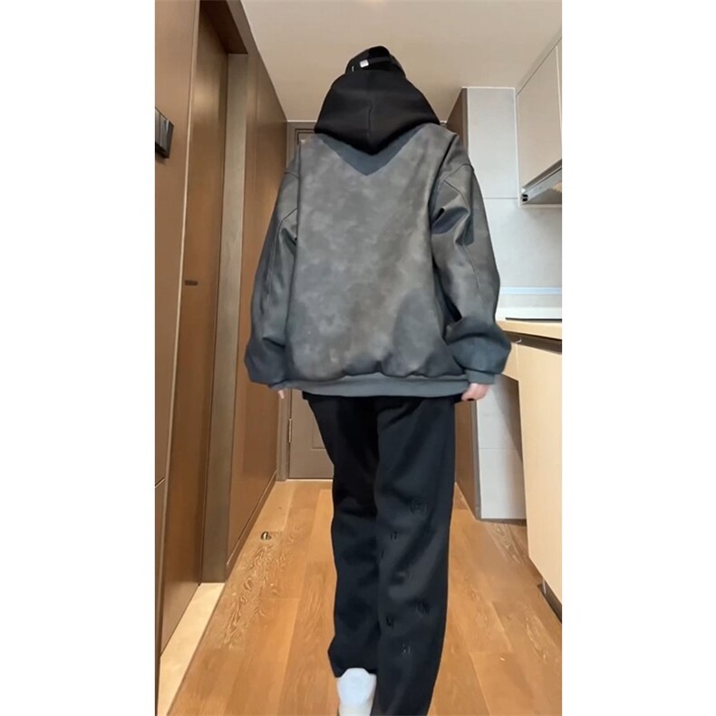 （量大差价足）春秋款复古PU皮夹克磨砂质感外套DY2313-P95,男装夹克,星座1213