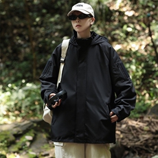春秋户外冲锋衣男连帽外套登山服潮牌宽松机能风夹克JK84-P58，男装夹克，星座308B-2