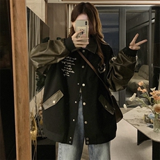 美式高街字母刺绣棒球服学院男女宽松外套百搭夹克C779-P105，男装夹克，星座911-2(原星座613-2）
