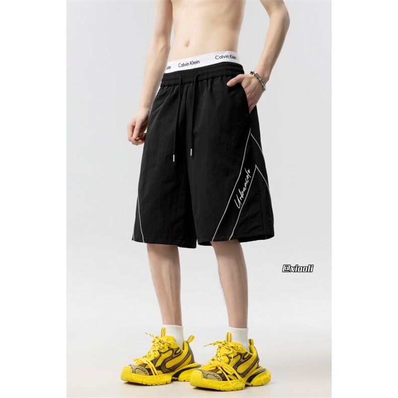 XZ616夏季薄款透气美式反光条拼接印花休闲短裤TY37168P45控58,男装牛仔裤,星座512A（原616）