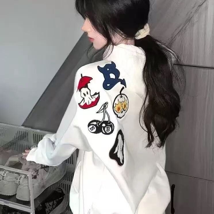 W10276-P55网图现货美式高街连帽重工毛巾绣卫衣设计感上衣潮流,男装卫衣,星座1608