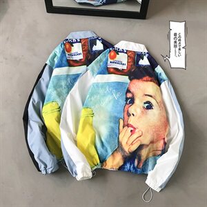 （平铺港风）夏季大码夹克男情侣外套潮流防晒服100聚酯FS88图片