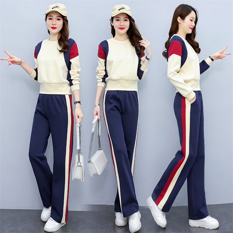 休闲卫衣运动服套装女装2025年春秋季新款减龄时尚洋气时髦两件套，女装套装/套裙，梦依杭