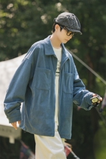 2023秋潮流灯芯绒拉链外套男cityboy休闲大码翻领夹克J25019-P85，男装夹克，电商A082
