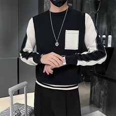 美式街头设计感圆领毛衣男慵懒风休闲针织衫M806P48，男装针织衫/毛衣，星座1116-2