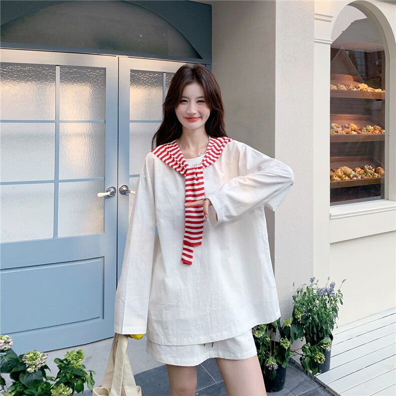 薄麻料防晒上衣+披肩+裙裤三件套R2C086-2567P130K198,女装套装/套裙,2C086