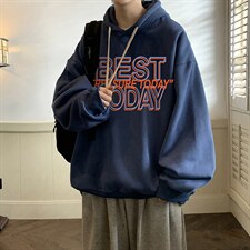 纯棉连帽卫衣男大码运动帽衫宽松薄WY2181-P35加绒款-P40，男装卫衣，电商A040