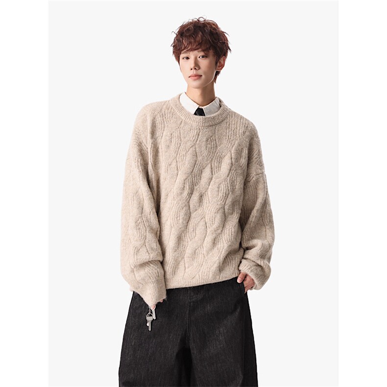 【现货】M5823-P55-控1084色入纯北极绒男士宽松套头纯色毛衣,男装针织衫/毛衣,电商B335