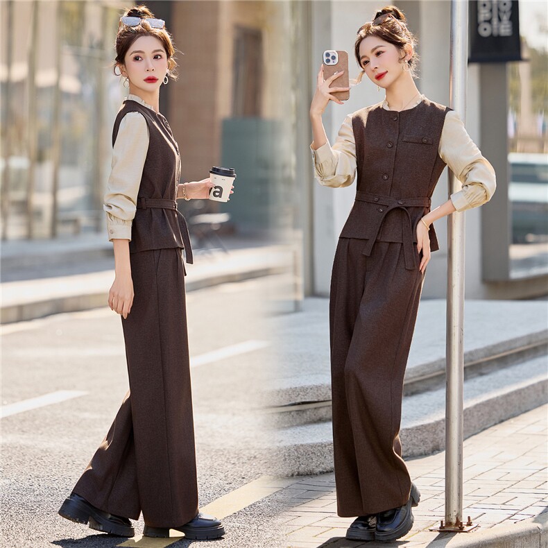 《现货》bao款2026年春季新款马甲套装商务风韩剧穿搭休闲显瘦女，女装套装/套裙，韩宇舍