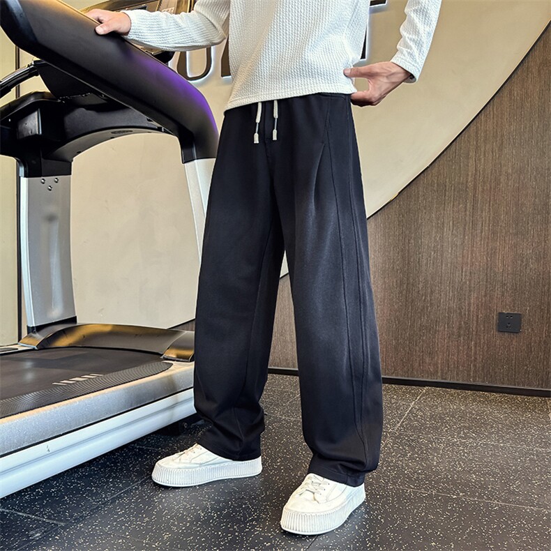 秋季新款渐变针织仿牛仔裤男潮流宽松阔腿休闲裤K89838-P88,男装休闲裤,电商A368