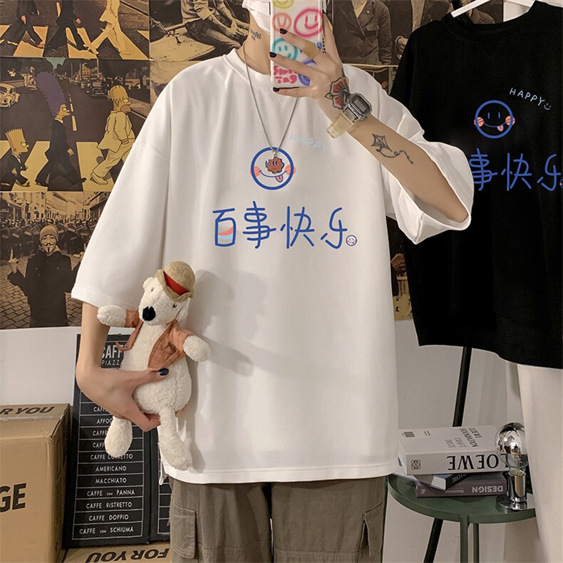 Q11183-P30 春夏季七分袖t恤男大码五分袖男短袖中袖图片
