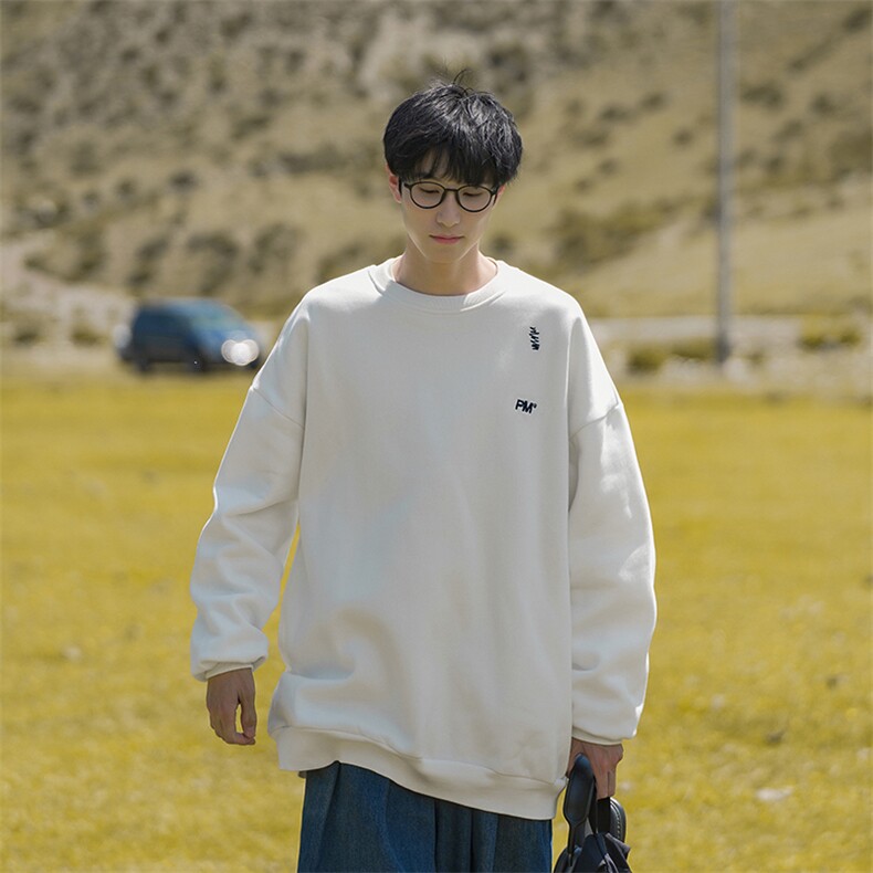 B225-A6438-P53-X68-圆领卫衣小刺绣-(聚酯纤维），男装卫衣，电商B225