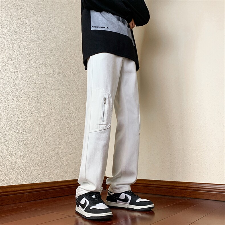 B221美式ins高街小众拉链小脚牛仔裤LK23007-P60控78,男装牛仔裤,电商B221
