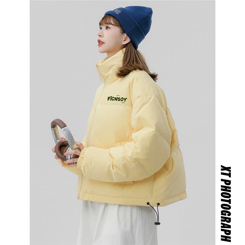 中性风23冬季时尚百搭宽松字母印花棉服外套MY502P85控118,男装棉衣,A247A