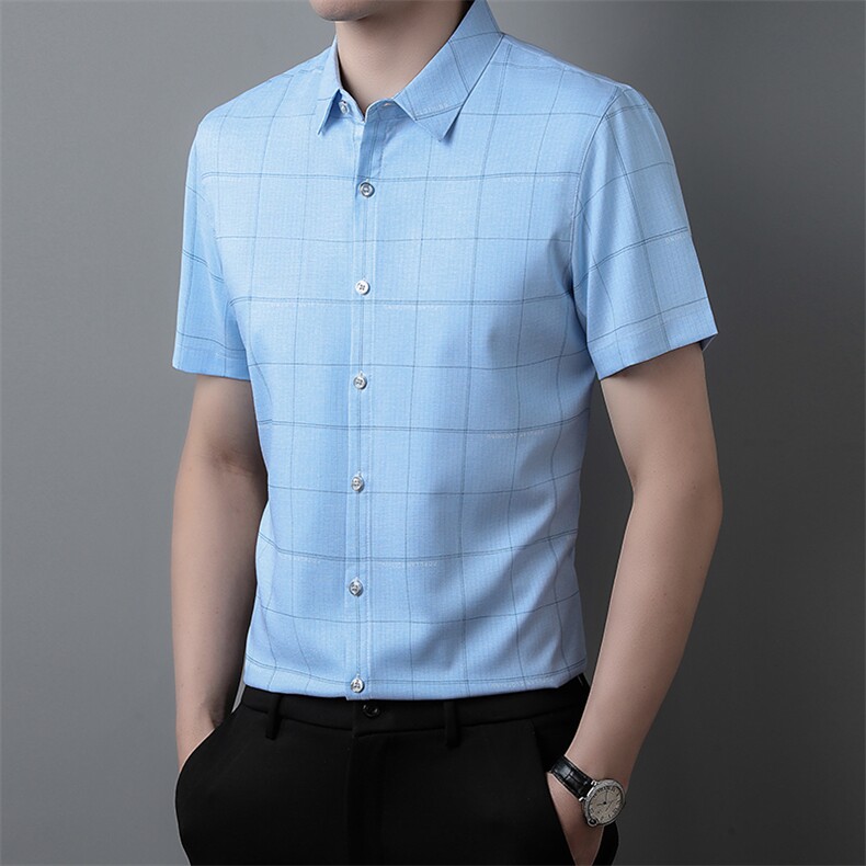 ZG1388男式2023年夏季新款衬衫男短袖商务时尚休闲衬衣男装P55,男装衬衫,电商B360