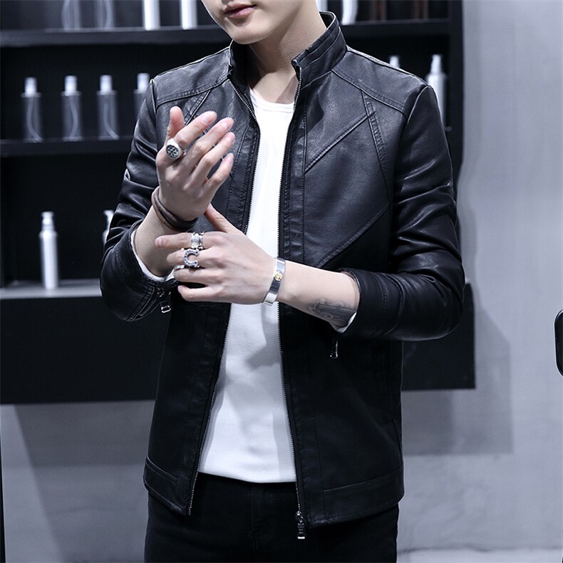 男式皮衣2025新款百搭青年帅气PU皮夹克韩版修身款机车服皮SL612，男装夹克，星座1508-3