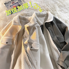 @地毯风呢料港风ins纯色羊羔毛短款保暖棉衣夹克A071-066-P125，男装棉衣，电商A071