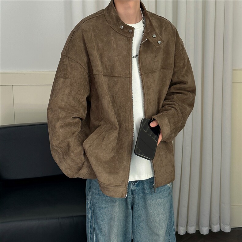 现货潮牌男士麂皮绒夹克外套日系痞帅A351-AJ2640-P125控199，男装夹克，电商A351