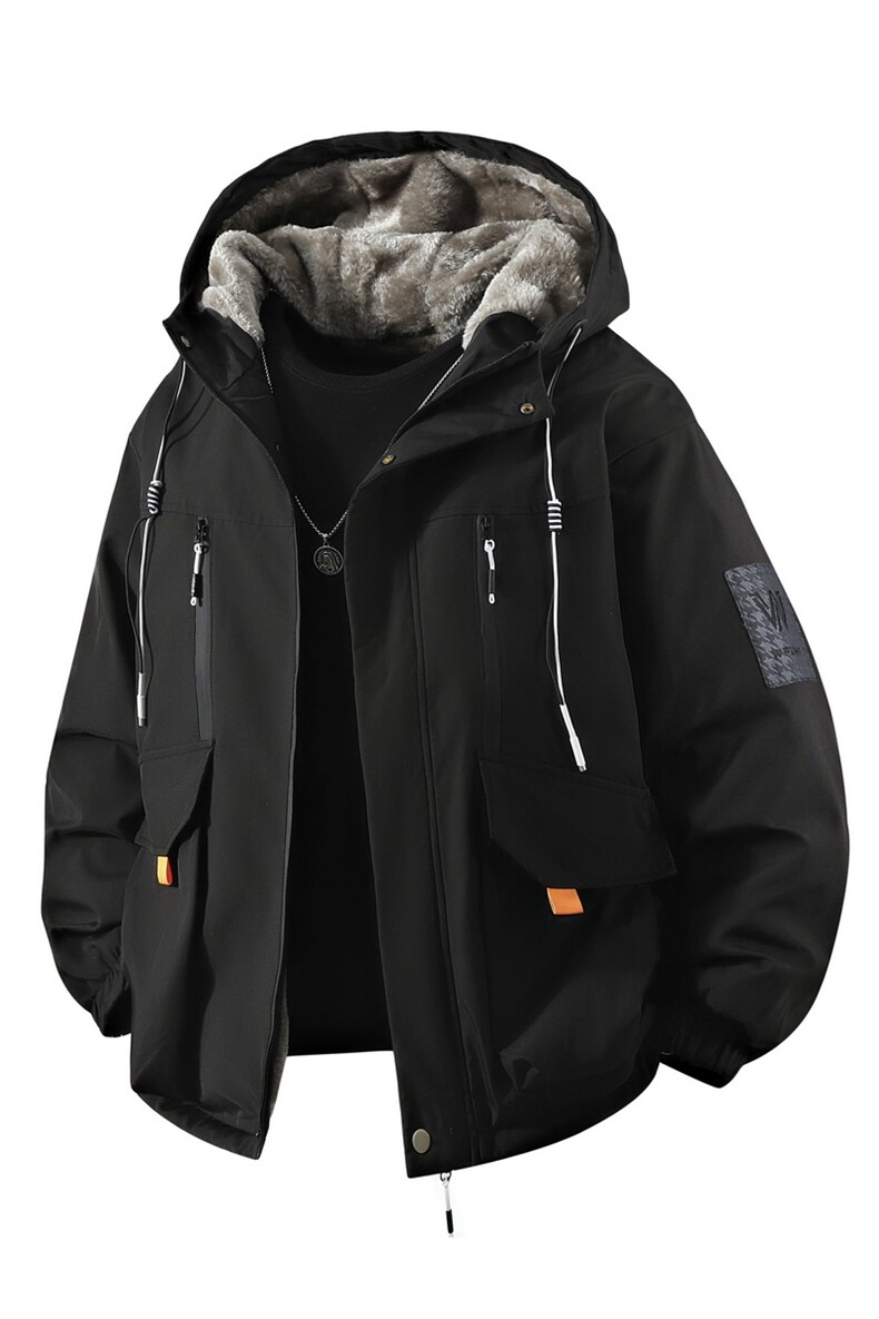 立体冬季外套加绒加厚潮牌夹克连帽宽松保暖派克服A436-D209-P80,男装夹克,电商A436