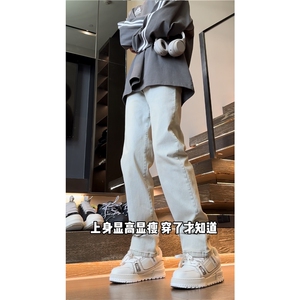 2024新款ins潮流水洗牛仔裤高街修身小脚裤B315-K23252-P50控68图片
