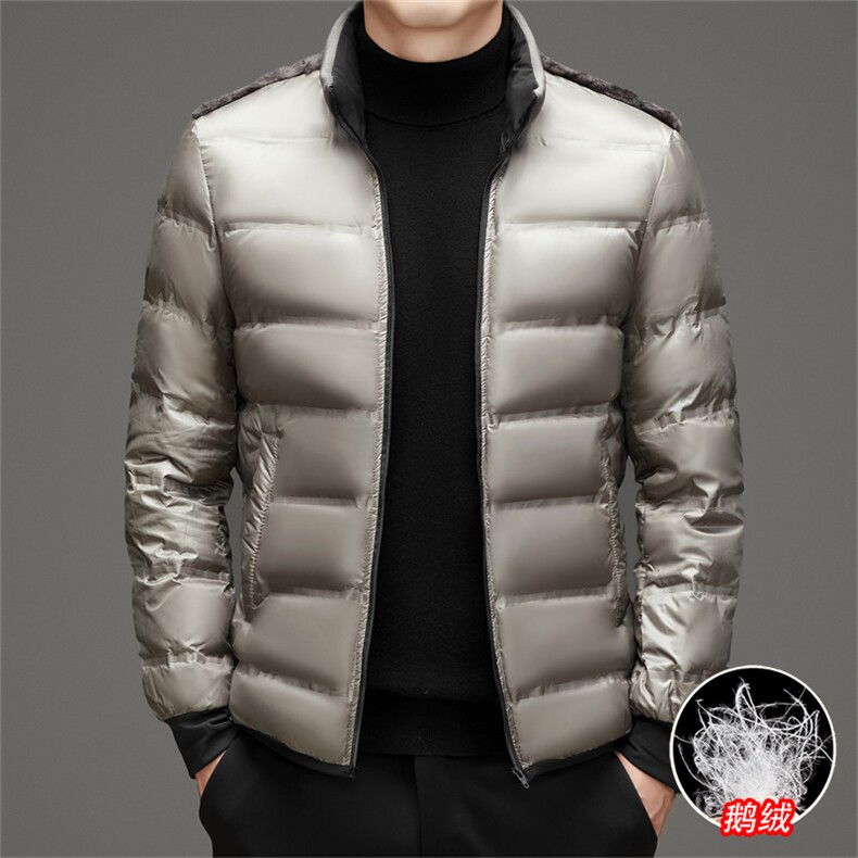 90白鹅绒中老年羽绒服外套男士一衣三穿背部加绒羽绒服外套,男装羽绒服,钱塘723