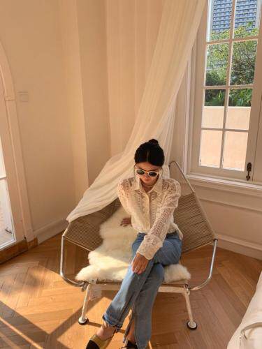 透视衬衫，女装衬衫，HE