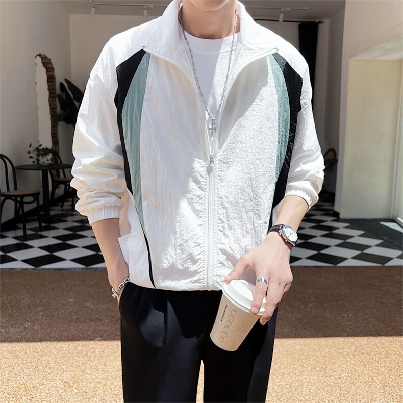 夏季店主小伙痞帅男薄款立领防晒衣户外夹克外套A236-5016-P85，男装防晒衣，电商A236
