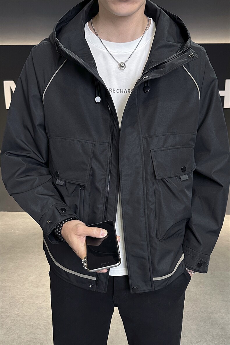 秋季夹克男高品质连帽外套型男商务休闲青年外套男N8817-P95,男装夹克,星座310B-3