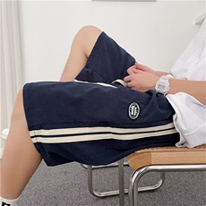 2024夏季休闲短裤百搭港风男抽绳松紧腰五分裤DKD01-P28，男装休闲裤，星座1109-3