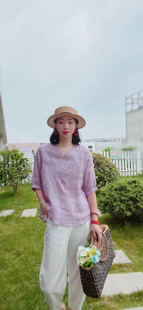 纯苎连衣裙小衫裤子裙子衬衣 时尚风 风淑女风休闲风，女装连衣裙，川哲