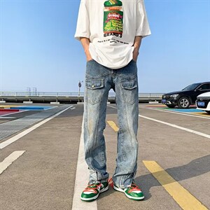 牛仔裤男夏季潮大码休闲裤子WH22P55图片