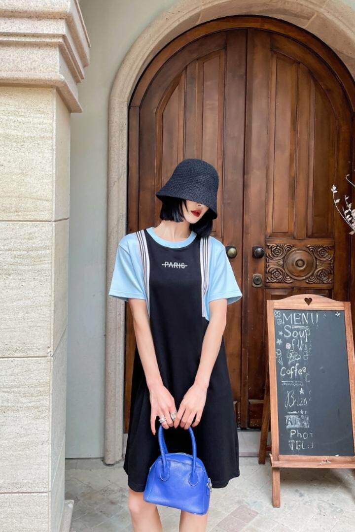 烫钻清新连衣裙，女装连衣裙，艾梵煕尔