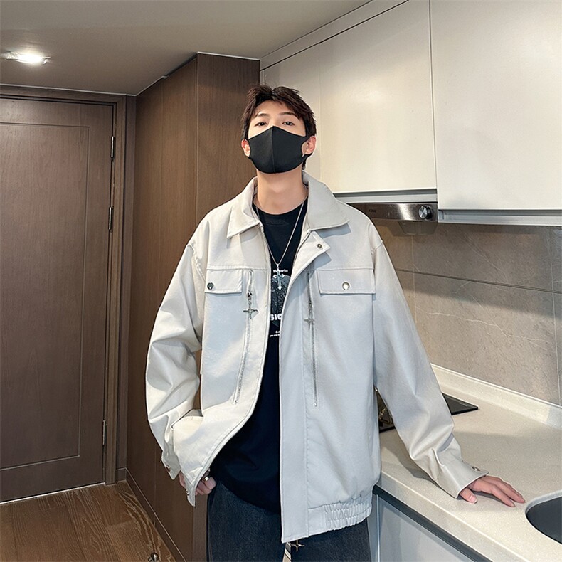美式皮衣男士韩版潮流口袋拉链个性202秋冬新款ins外套W5688-P70,男装皮衣,星座412-2