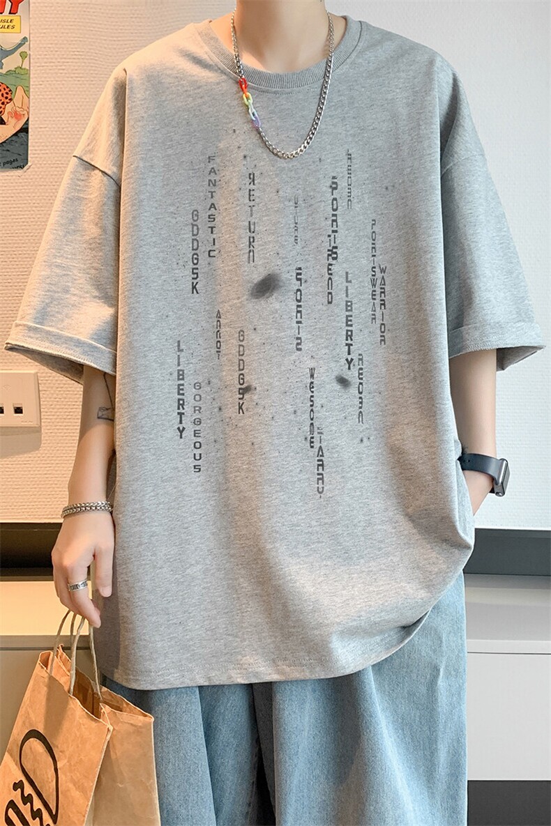 已注册/夏季内景纯棉时尚百搭短袖T恤男潮宽松休闲体恤DT9947/P25,男装T恤,电商B316