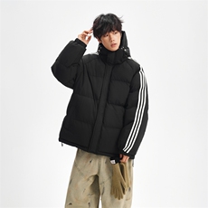 冬季潮流条纹五防立领加绒加厚棉衣情侣撞色棉服外套MY8899-p78，男装棉衣，星座610B-1