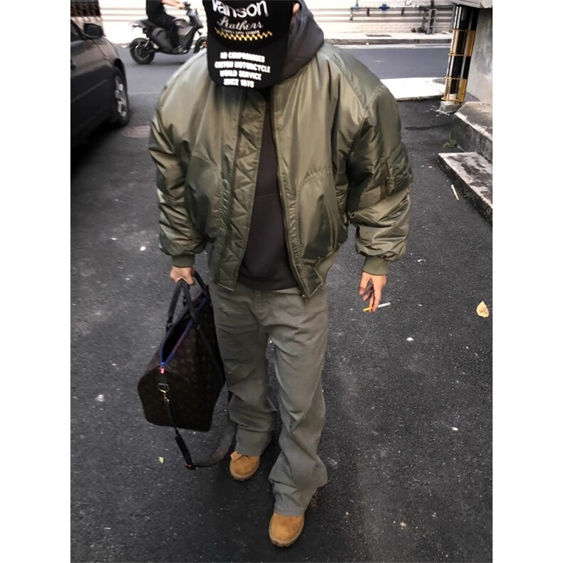 W10918-P75网图现货橙内bomb飞行夹克外套加厚短宽保暖秋冬棉服,男装夹克,星座1608