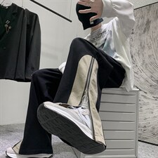 2022秋装新款港风拉链款拼接休闲裤运动直筒裤B221-LK21167-P50，男装休闲裤，电商B221