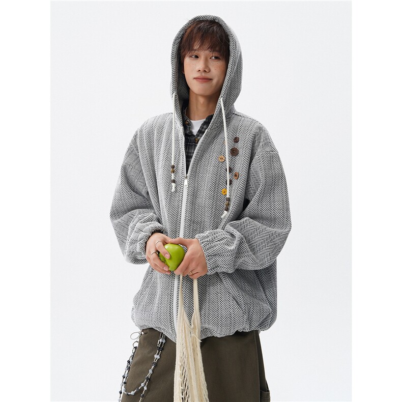 WY10193-特P52加绒特P58加厚雪尼尔满天星连帽卫衣大码外套男,女装短外套,电商A059
