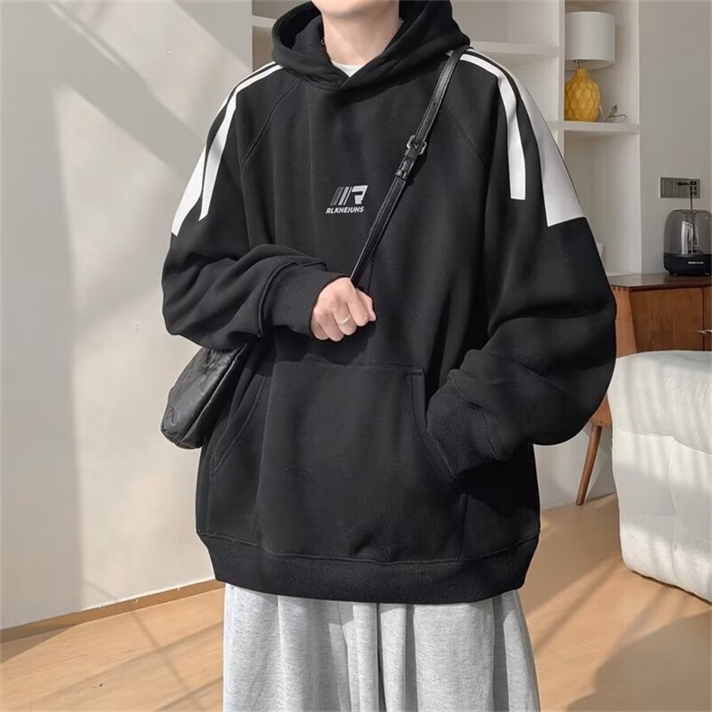 连帽卫衣男秋冬加绒男生男款秋季灰色套头青少年帽衫外套WA183,女装短外套,星座1116A-1（原606A）