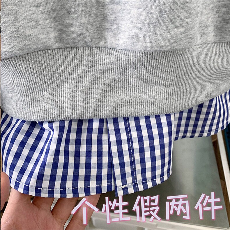 假两件格子长袖卫衣男xh100-特p55,男装卫衣,电商B367